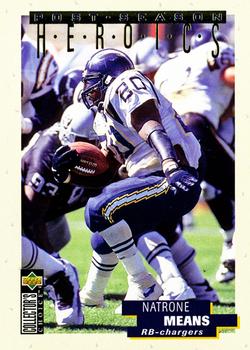 1995 Collector's Choice Update - Post-Season Heroics Gold #2 Natrone Means Front