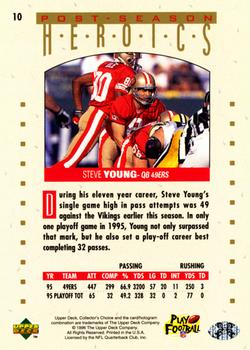 1995 Collector's Choice Update - Post-Season Heroics Gold #10 Steve Young Back