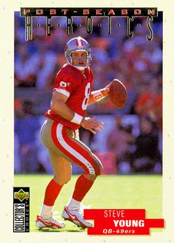 1995 Collector's Choice Update - Post-Season Heroics Gold #10 Steve Young Front