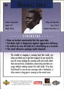 1995 Collector's Choice Update - Silver #U63 Marshall Faulk Back