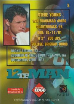 1995 Collector's Edge - 12th Man Exchange #5 Steve Young Back