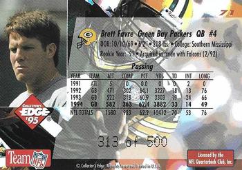 1995 Collector's Edge - 22K Gold #71 Brett Favre Back