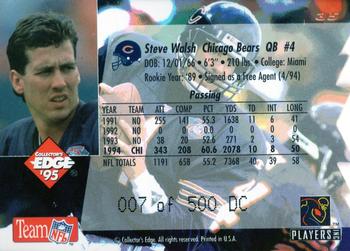 1995 Collector's Edge - 22K Gold Die Cuts #35 Steve Walsh Back