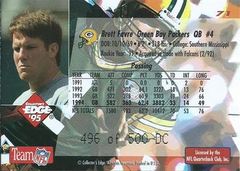 1995 Collector's Edge - 22K Gold Die Cuts #71 Brett Favre Back