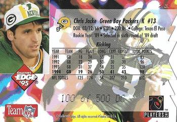 1995 Collector's Edge - 22K Gold Die Cuts #73 Chris Jacke Back