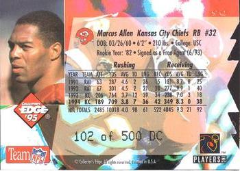 1995 Collector's Edge - 22K Gold Die Cuts #90 Marcus Allen Back