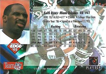1995 Collector's Edge - 22K Gold Die Cuts #111 Keith Byars Back