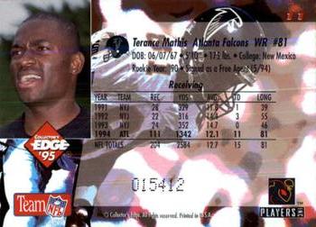 1995 Collector's Edge - Black Label #11 Terance Mathis Back