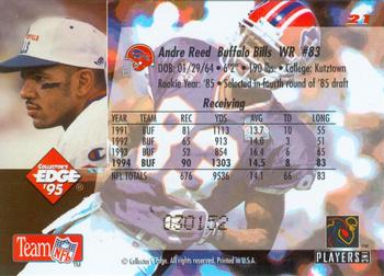 1995 Collector's Edge - Black Label #21 Andre Reed Back