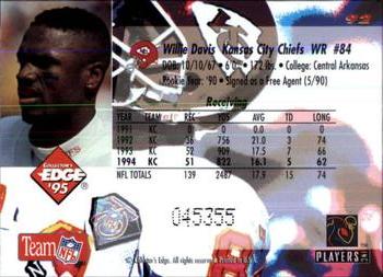 1995 Collector's Edge - Black Label #92 Willie Davis Back