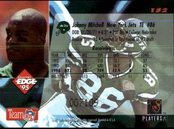 1995 Collector's Edge - Black Label #152 Johnny Mitchell Back