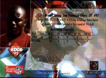 1995 Collector's Edge - Black Label #182 Bryant Young Back