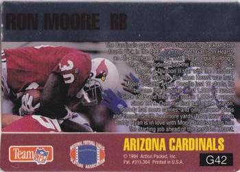 1994 Action Packed - 24K Gold #G42 Ron Moore Back