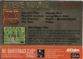 1994 Action Packed - 24K Gold #G54 Steve Young Back