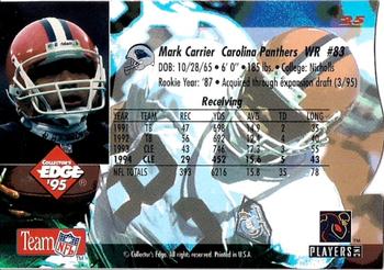 1995 Collector's Edge - Black Label Silver Die Cuts #25 Mark Carrier Back