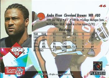 1995 Collector's Edge - Die Cuts #46 Andre Rison Back