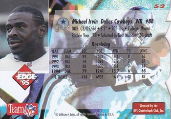 1995 Collector's Edge - Die Cuts #52 Michael Irvin Back