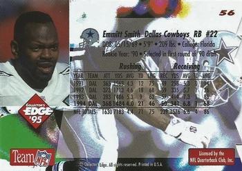 1995 Collector's Edge - Die Cuts #56 Emmitt Smith Back
