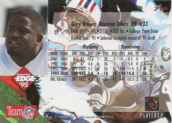 1995 Collector's Edge - Die Cuts #76 Gary Brown Back