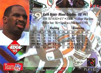 1995 Collector's Edge - Die Cuts #111 Keith Byars Back