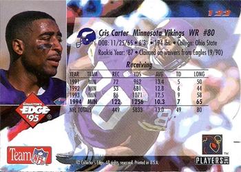 1995 Collector's Edge - Die Cuts #122 Cris Carter Back