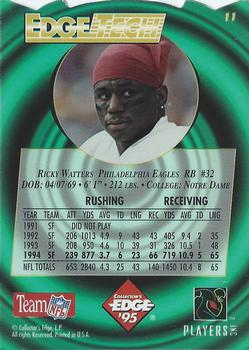 1995 Collector's Edge - EdgeTech Quantum Motion Die Cuts #11 Ricky Watters Back
