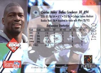 1995 Collector's Edge - Gold Logo #51 Charles Haley Back