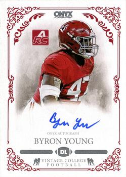 2022 Onyx Vintage College Football - Blue Signature Autographs #CABY Byron Young Front