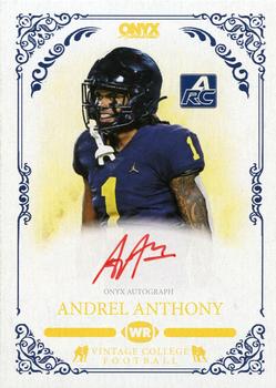 2022 Onyx Vintage College Football - Red Signature Autographs #CAAA Andrel Anthony Front
