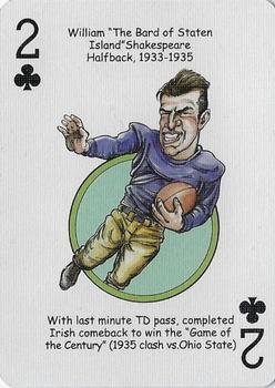 2006 Hero Decks Notre Dame Fighting Irish Football Heroes Playing Cards #2♣ Bill Shakespeare Front