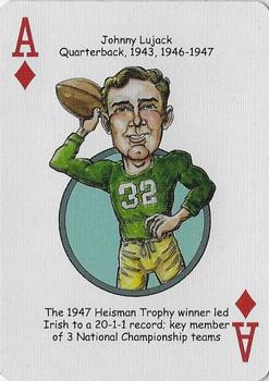 2006 Hero Decks Notre Dame Fighting Irish Football Heroes Playing Cards #A♦ Johnny Lujack Front
