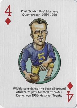 2006 Hero Decks Notre Dame Fighting Irish Football Heroes Playing Cards #4♦ Paul Hornung Front
