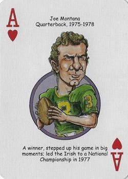 2006 Hero Decks Notre Dame Fighting Irish Football Heroes Playing Cards #A♥ Joe Montana Front