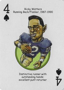 2006 Hero Decks Notre Dame Fighting Irish Football Heroes Playing Cards #4♠ Ricky Watters Front