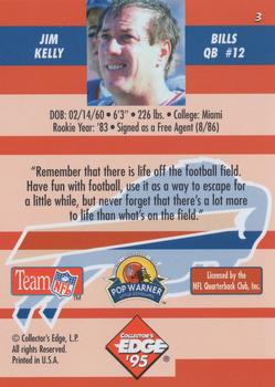 1995 Collector's Edge Instant Replay #3 Jim Kelly Back