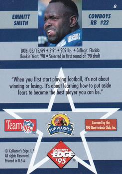 1995 Collector's Edge Instant Replay #8 Emmitt Smith Back