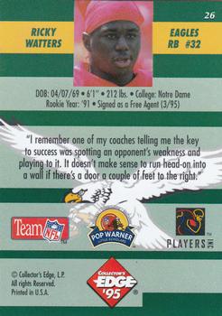 1995 Collector's Edge Instant Replay #26 Ricky Watters Back