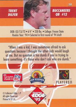 1995 Collector's Edge Instant Replay #38 Trent Dilfer Back