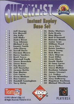 1995 Collector's Edge Instant Replay #NNO Checklist: 1-50 Back