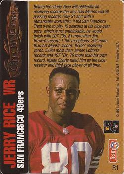1994 Action Packed - Catching Fire #R1 Jerry Rice Back