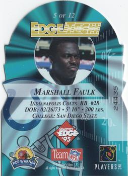 1995 Collector's Edge Instant Replay - EdgeTech Die Cuts #5 Marshall Faulk Back