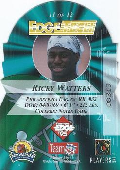 1995 Collector's Edge Instant Replay - EdgeTech Die Cuts #11 Ricky Watters Back