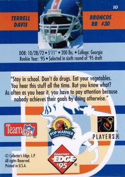 1995 Collector's Edge Instant Replay - Prisms #10 Terrell Davis Back