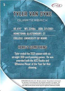2023 SAGE HIT #5 Tyler Van Dyke Back