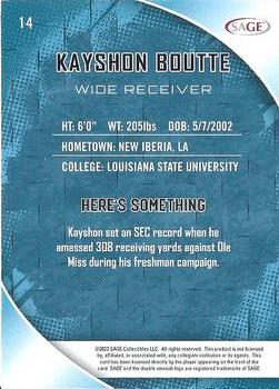 2023 SAGE HIT #14 Kayshon Boutte Back