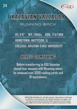 2023 SAGE HIT #24 Xazavian Valladay Back
