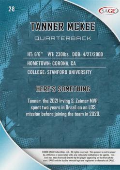 2023 SAGE HIT #28 Tanner Mckee Back