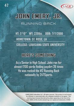 2023 SAGE HIT #47 John Emery, Jr. Back