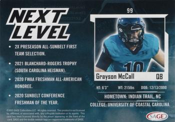 2023 SAGE HIT #99 Grayson McCall Back