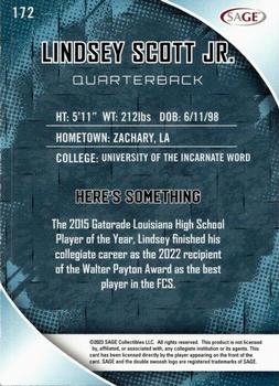 2023 SAGE HIT #172 Lindsey Scott, Jr. Back